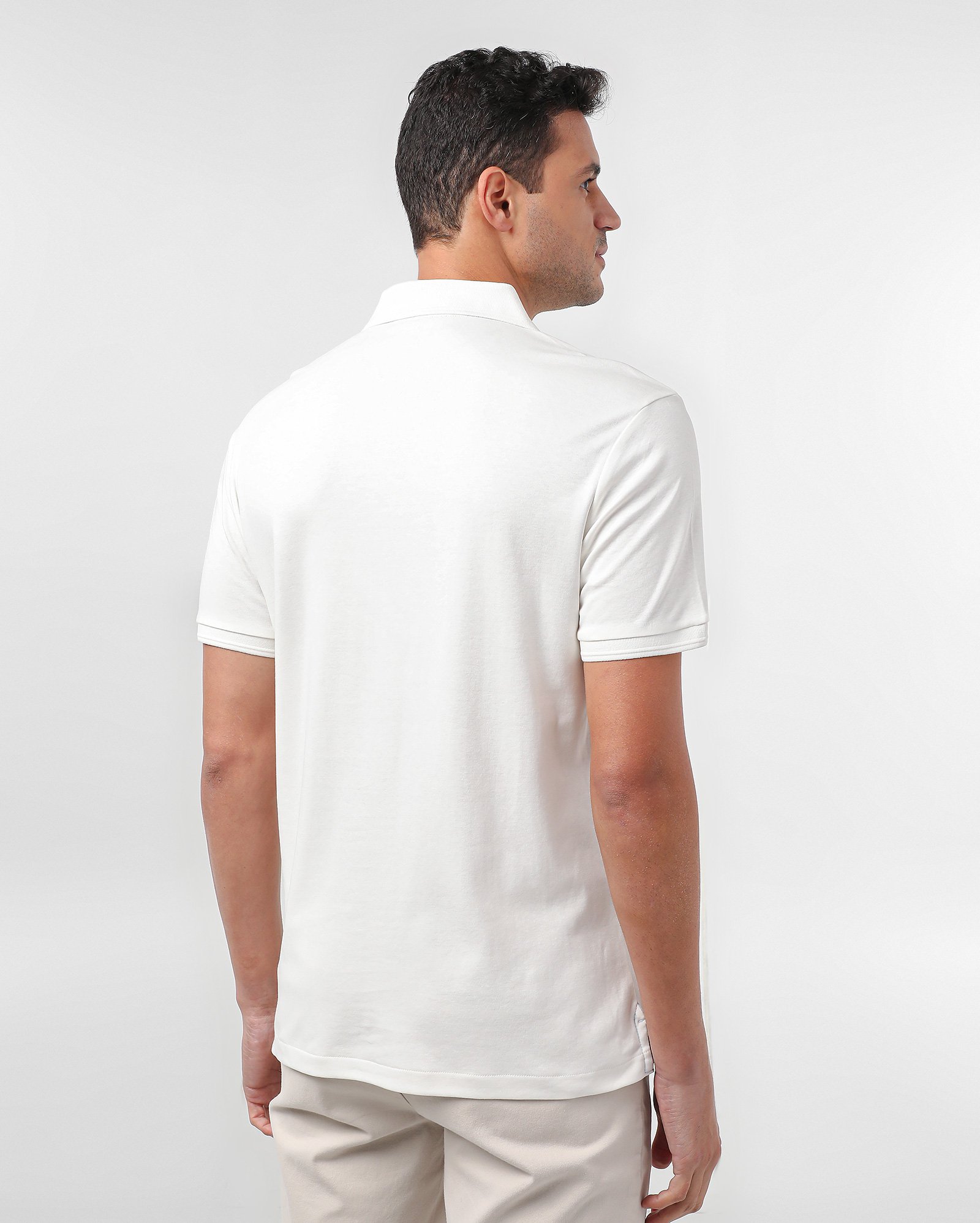 Camisa polo masculina regular em malha lisa - Branco | Original by Riachuelo