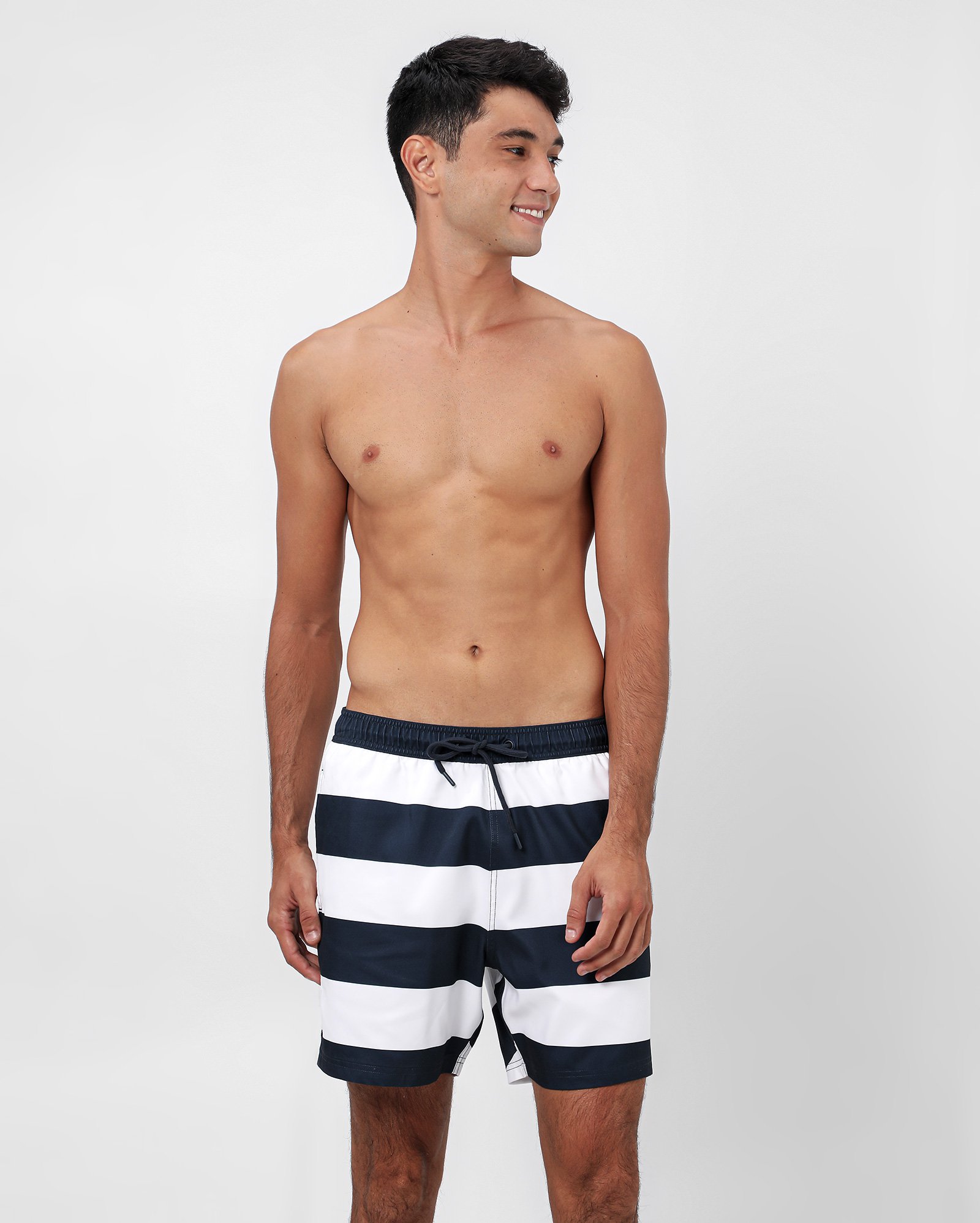 Short água masculino listras cordão - Azul Escuro | Original by Riachuelo