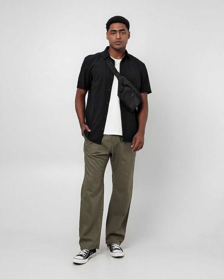 Riachuelo Calça masculina regular com linho Verde Escuro