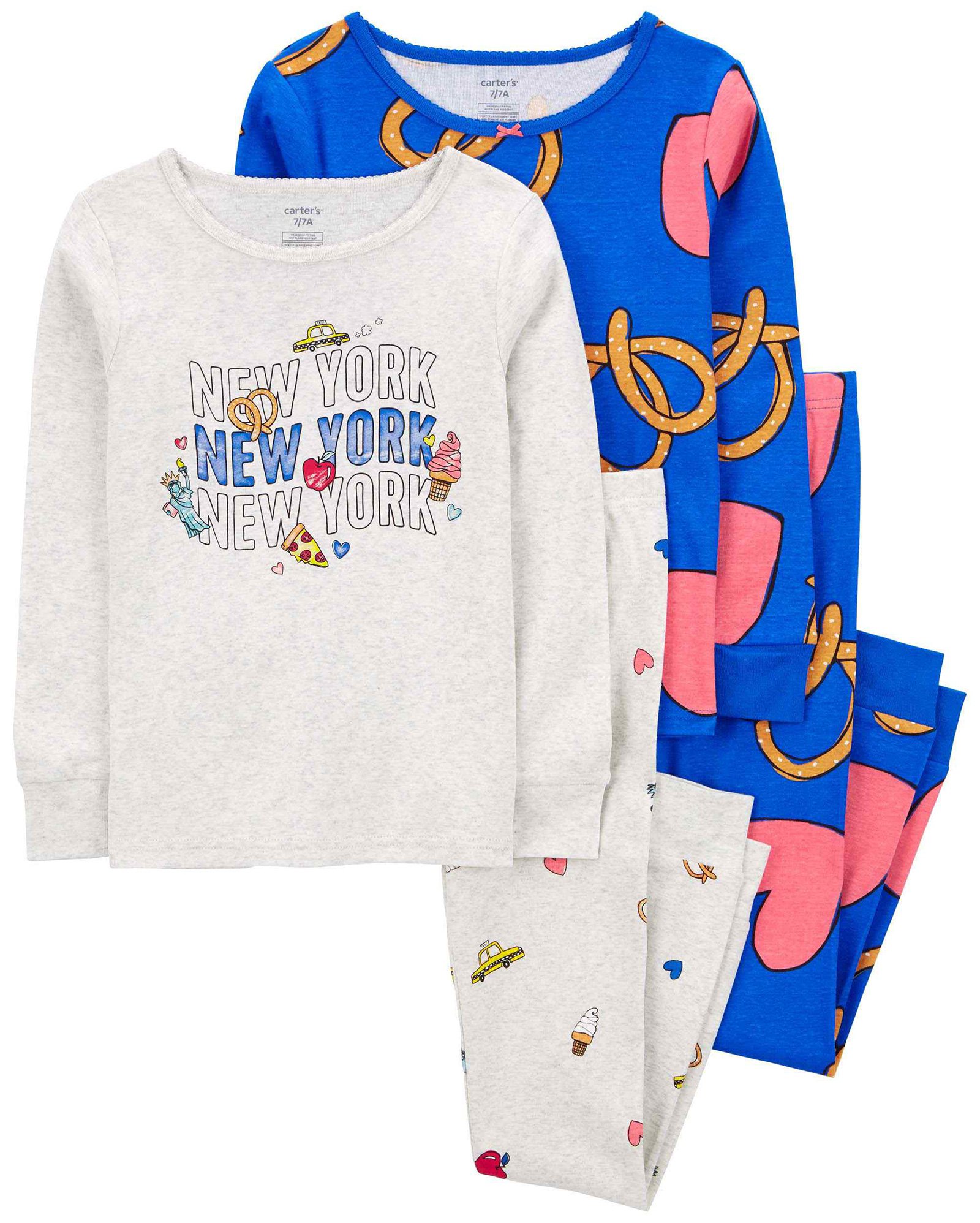 Pijama longo infantil 4 peças New York multicor | Carter's