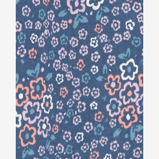 Macacão bebê floral com babados azul | Carter's