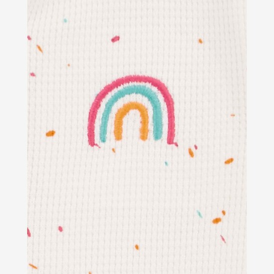 Macacão bebê arco-íris com botões off-white | Carter's
