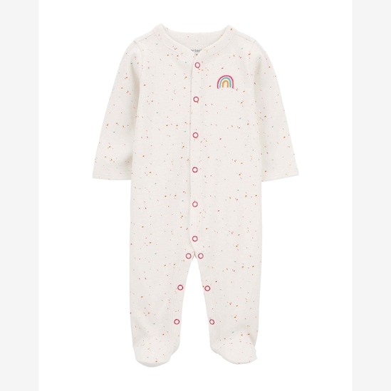 Macacão bebê arco-íris com botões off-white | Carter's