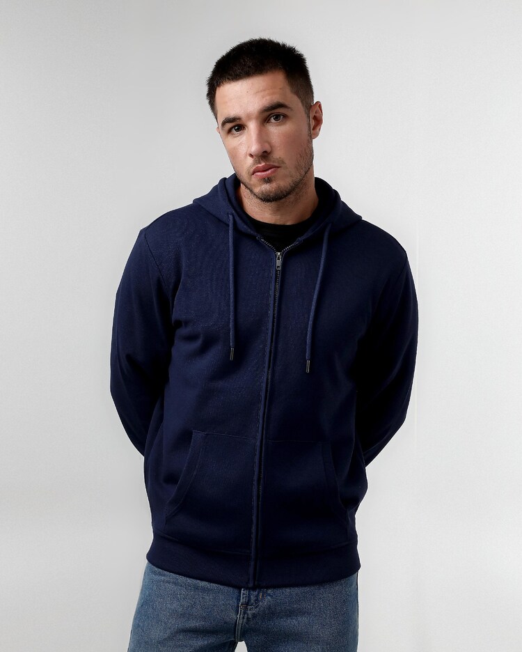 Riachuelo Blusa de moletom com capuz e zíper Azul Escuro