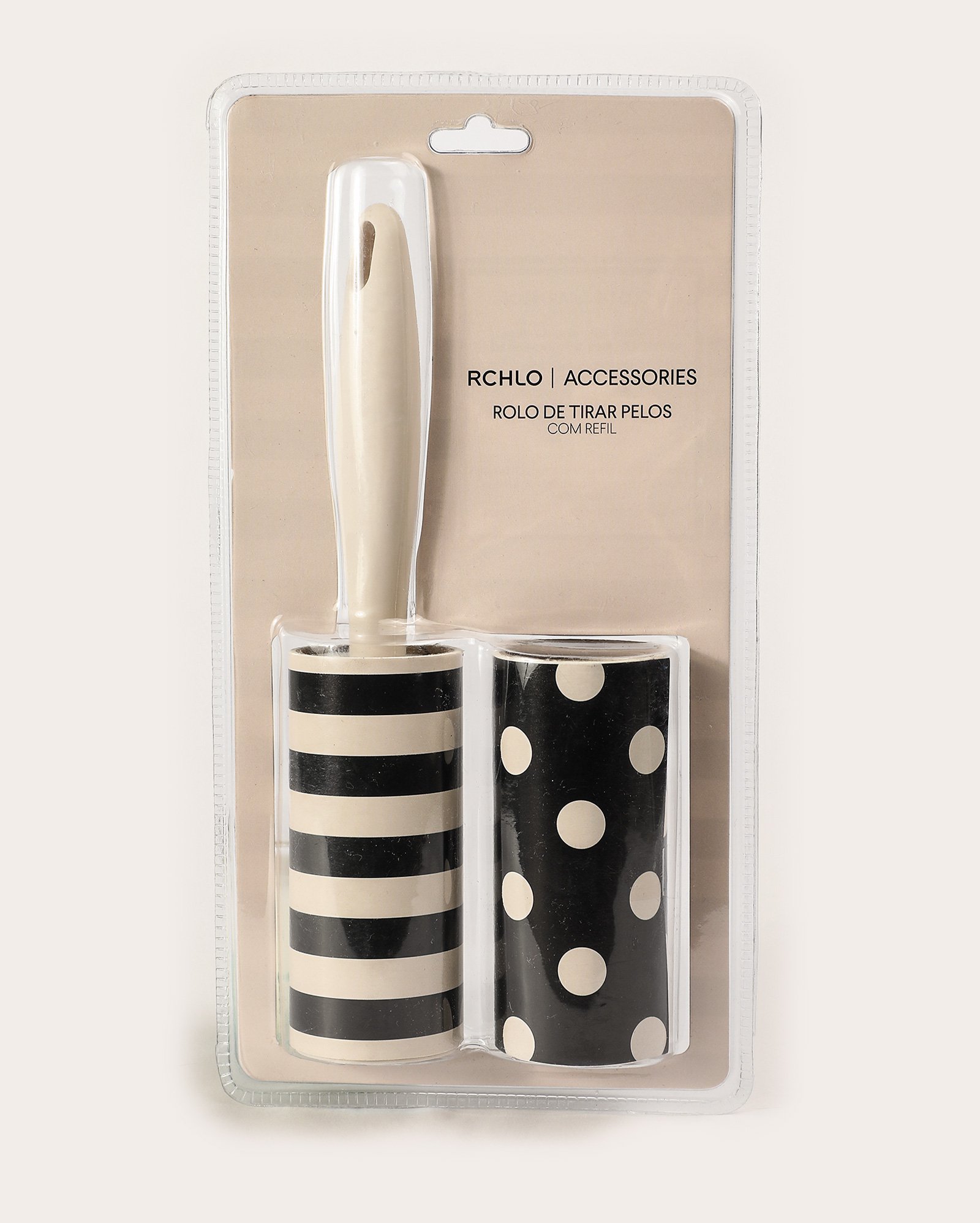 Kit rolo de tirar pelos de papel com refil listras e poá multicor | Accessori by Riachuelo