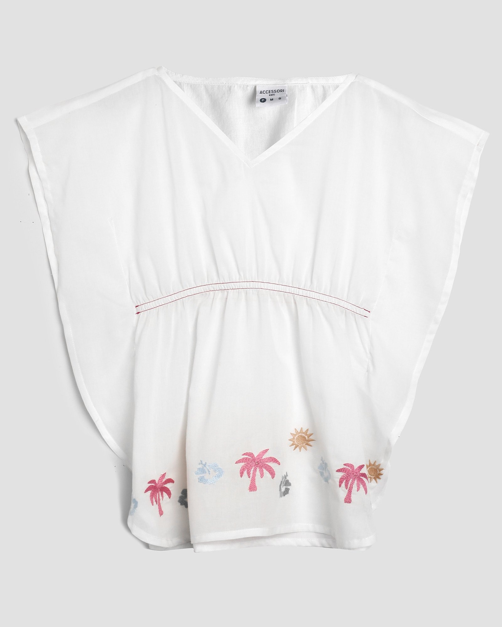 Saída de praia infantil vestido com bordado branco | Accessori by Riachuelo