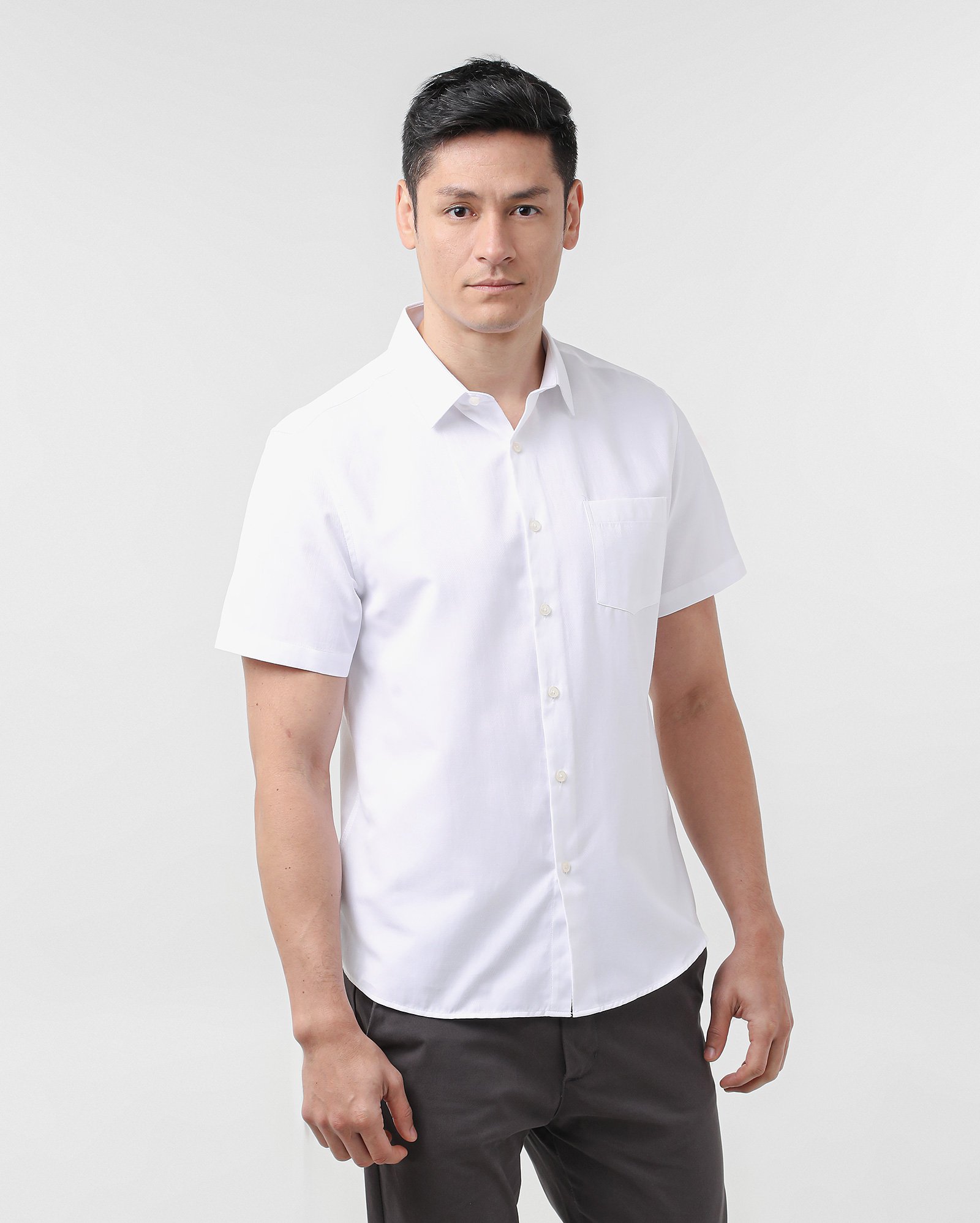 Camisa masculina regular lisa manga curta - Branco | Original by Riachuelo