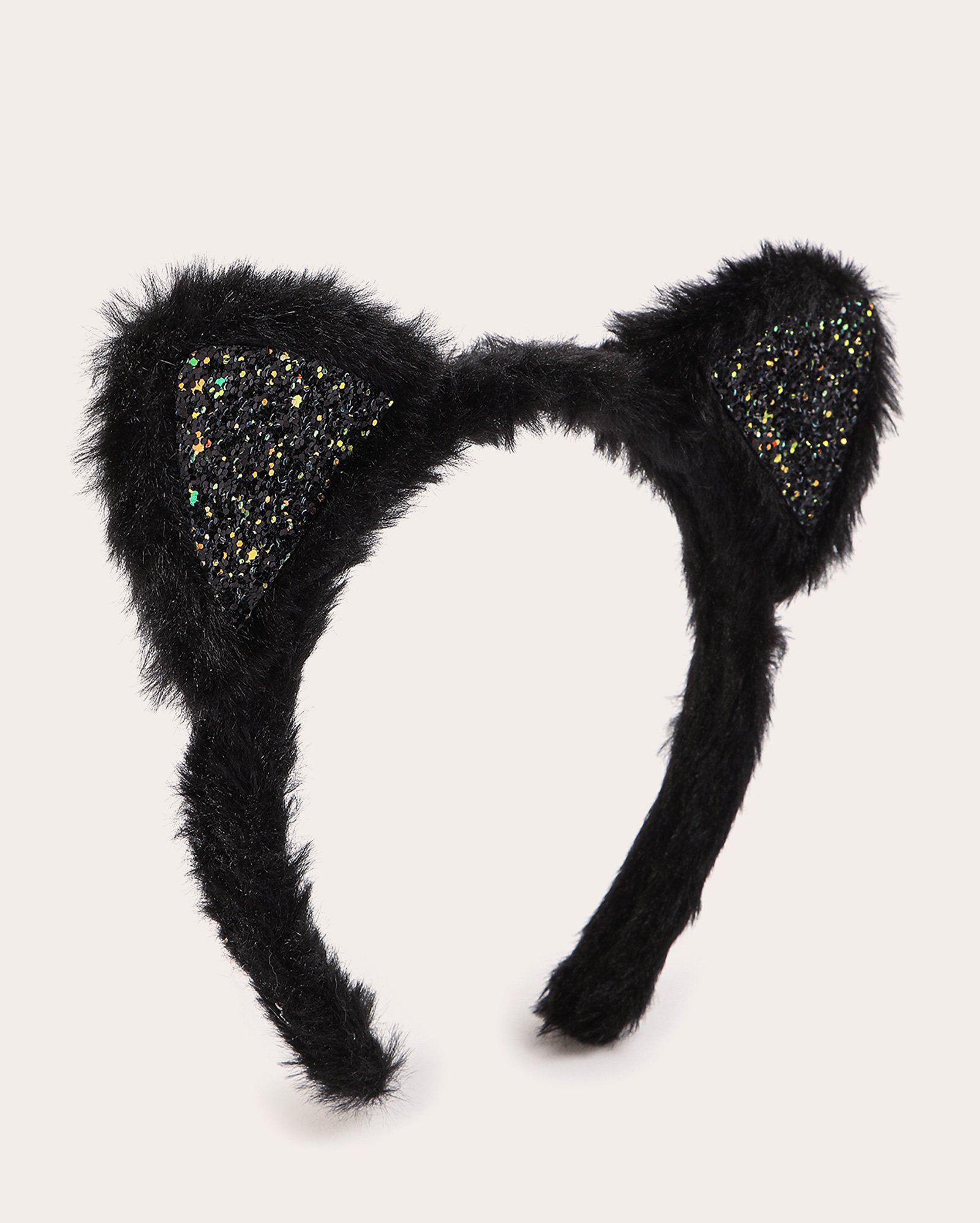 Tiara infantil peluciada gatinho com glitter preta | Accessori by Riachuelo