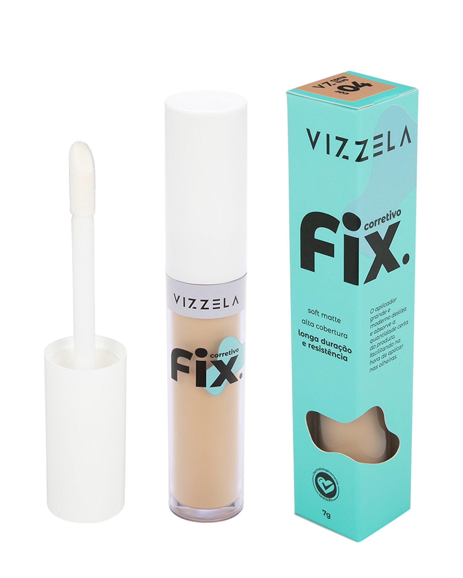 Corretivo líquido Fix 7g cor 04 | Vizzela Cosméticos