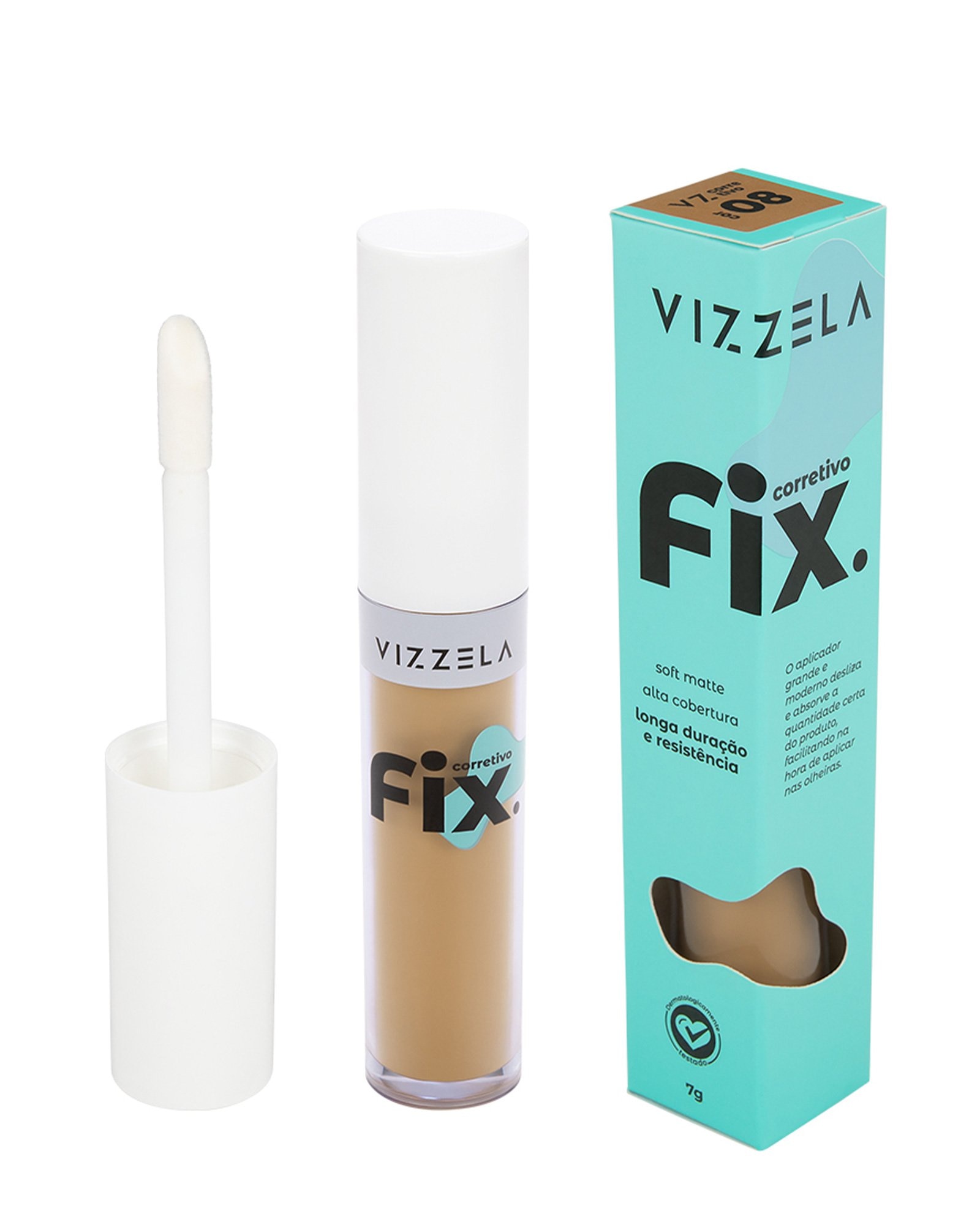 Corretivo líquido Fix 7g cor 08 | Vizzela Cosméticos