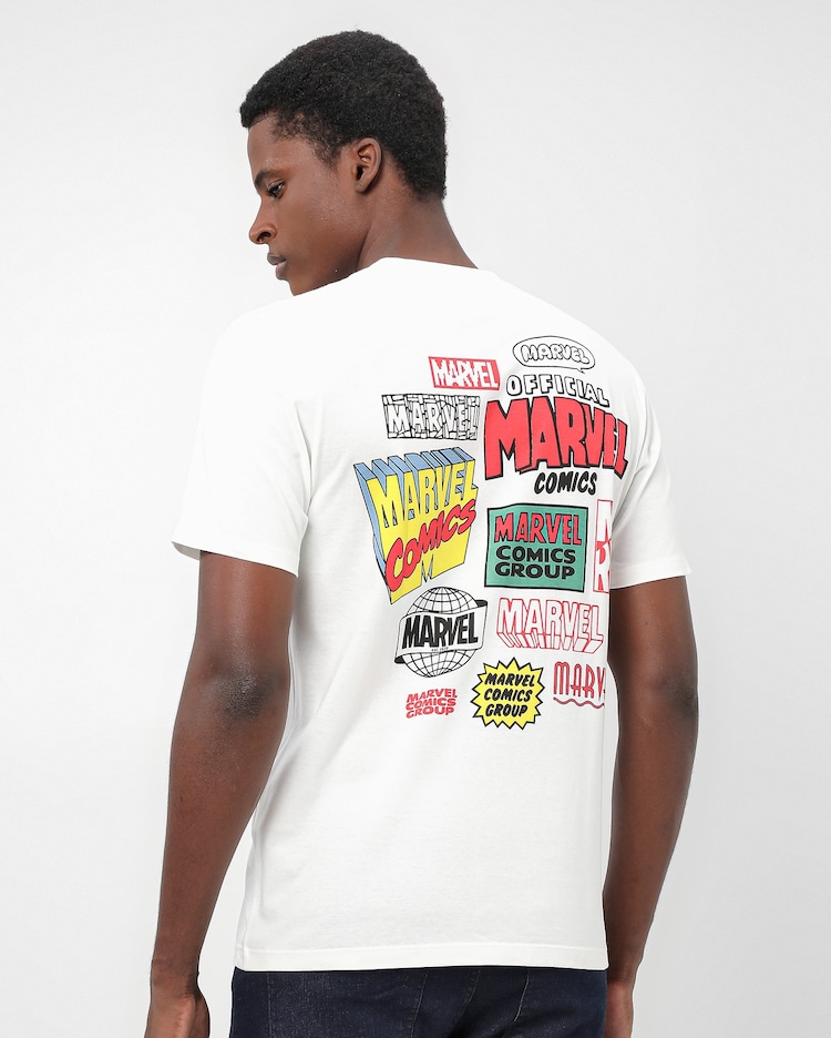 Superheroes Camiseta Marvel Vintage Camiseta Masculina Lettering