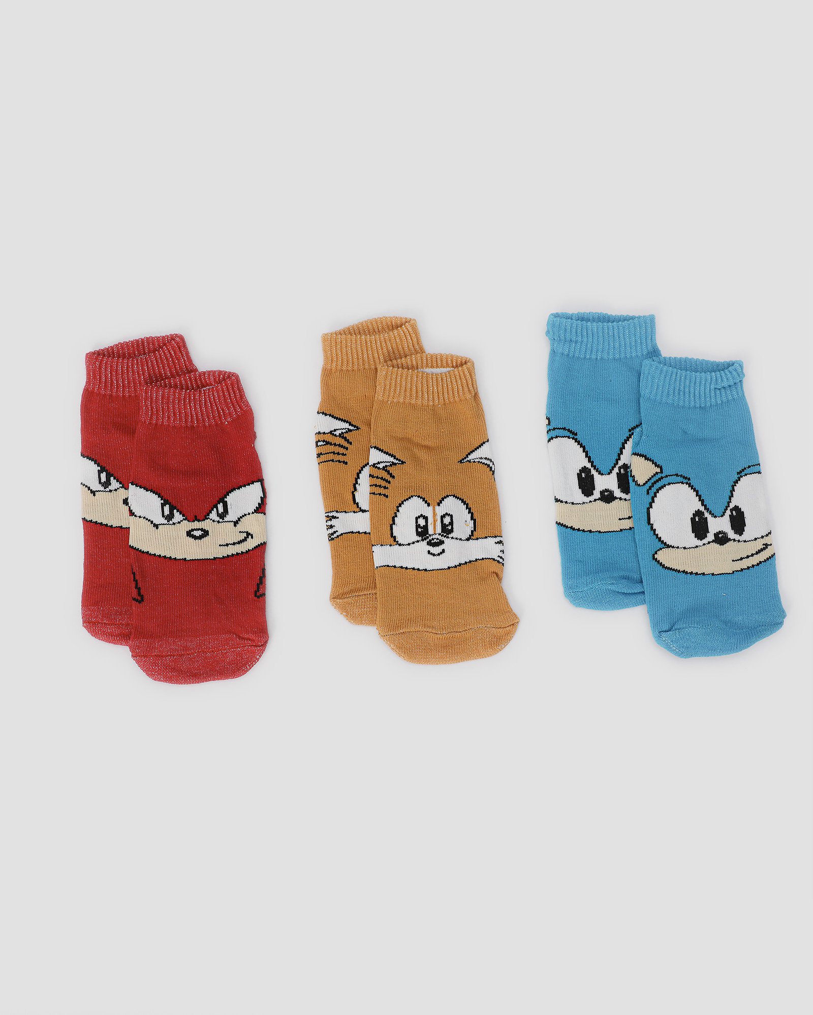 Kit meia infantil 3 pares Sonic e amigos multicor - Multicor | SEGA