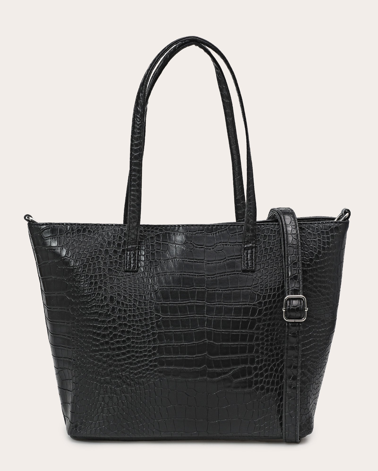Bolsa feminina G tote croco preta