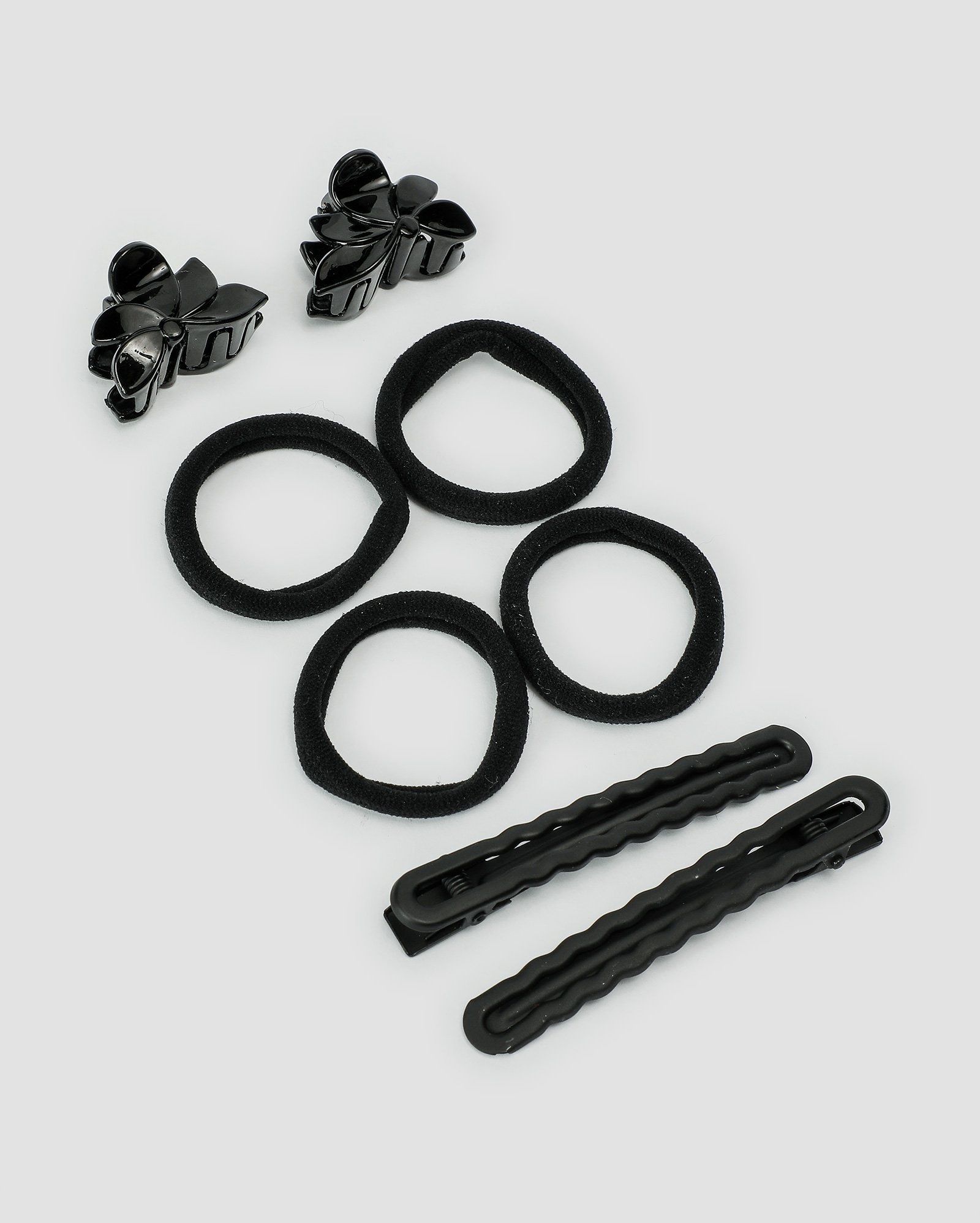 Kit acessórios de cabelo 8 peças flores preto | Accessori by Riachuelo