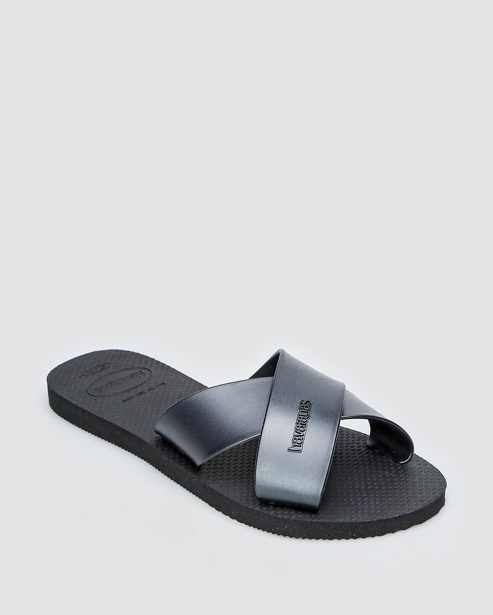 Sandália rasteira feminina aqua metallic 4148866 - Preto | Havaiana
