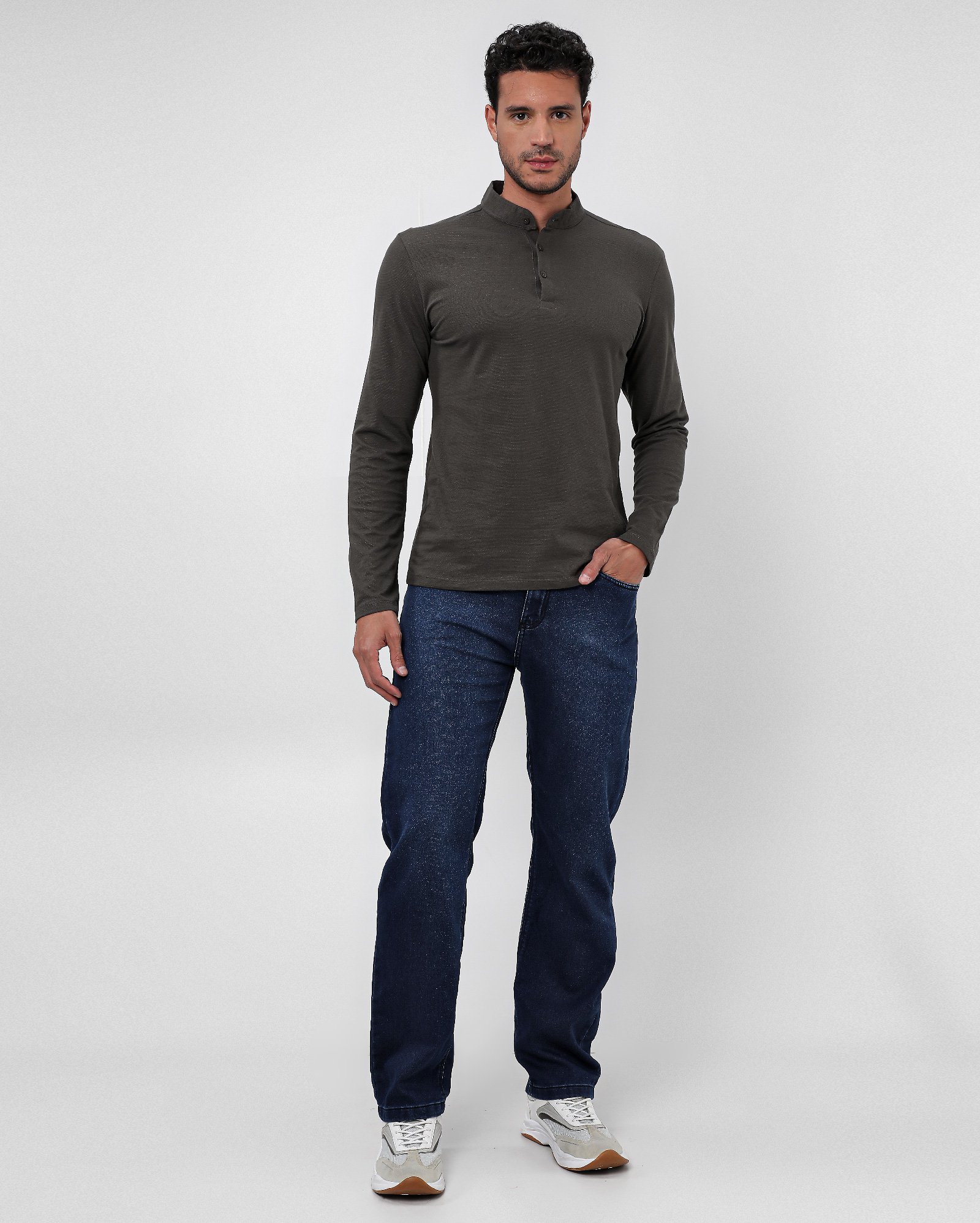 Calça jeans masculina Comfy reta - Jeans Escuro | Pool Jeans
