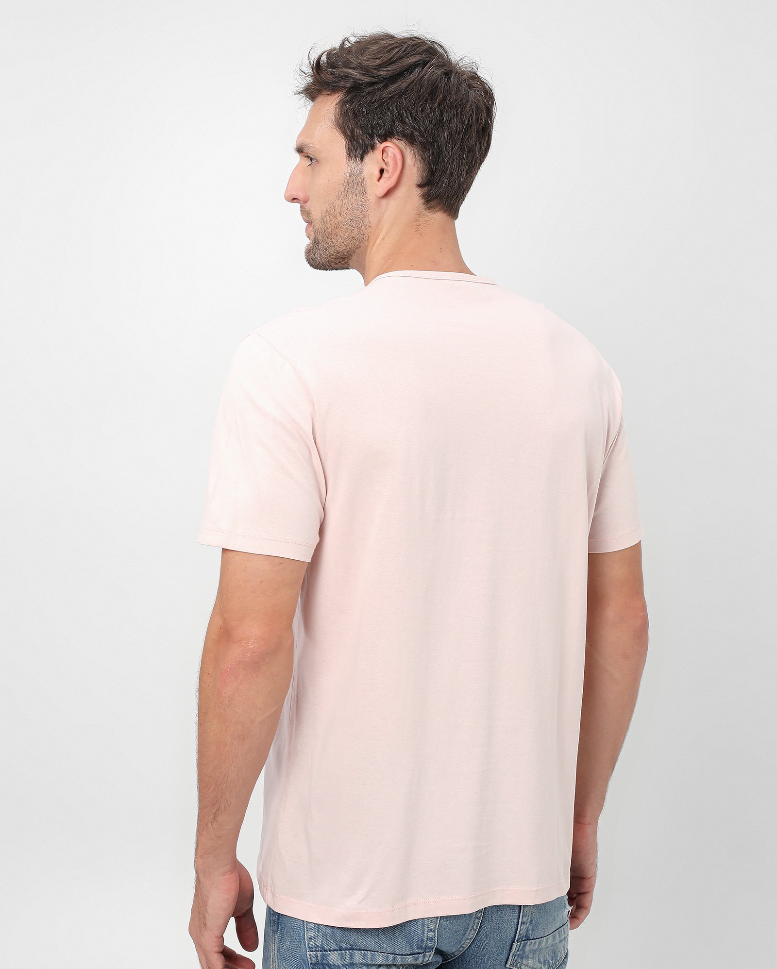 Camiseta masculina básica regular manga curta rosa | Pool Basics