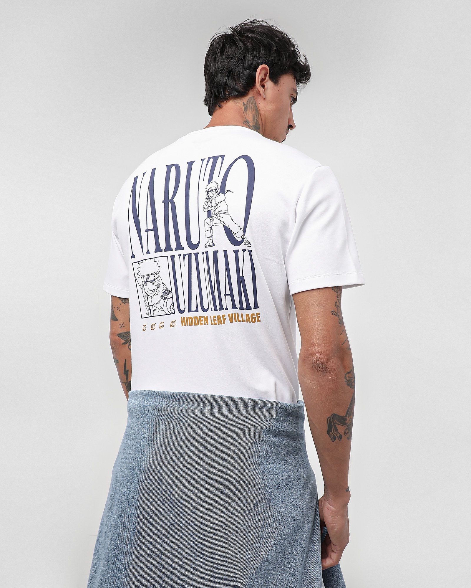 Camiseta masculina regular anime Naruto branca | FANLAB