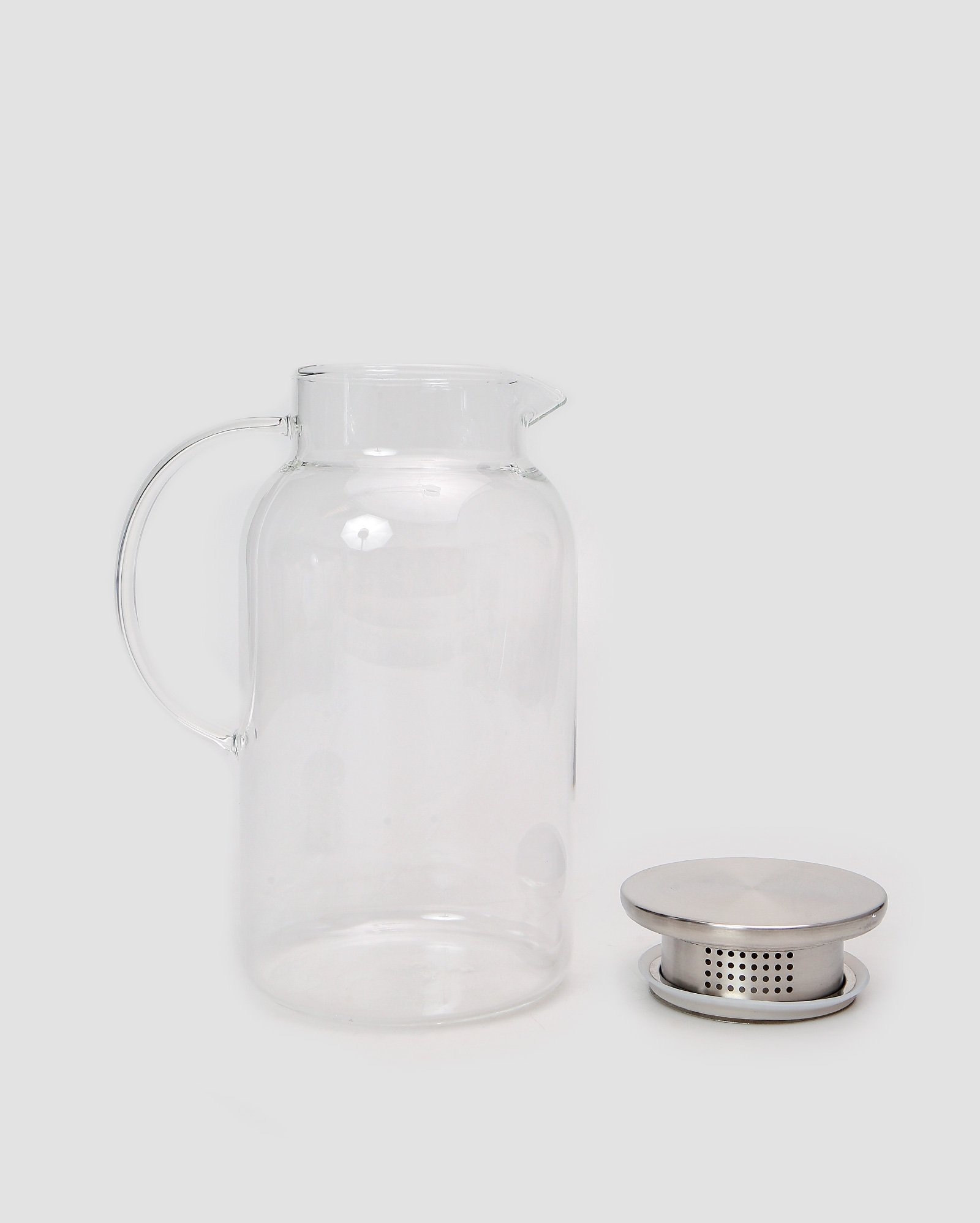 Jarra de vidro e inox twinkle com alça 1,8L | Fracalanza