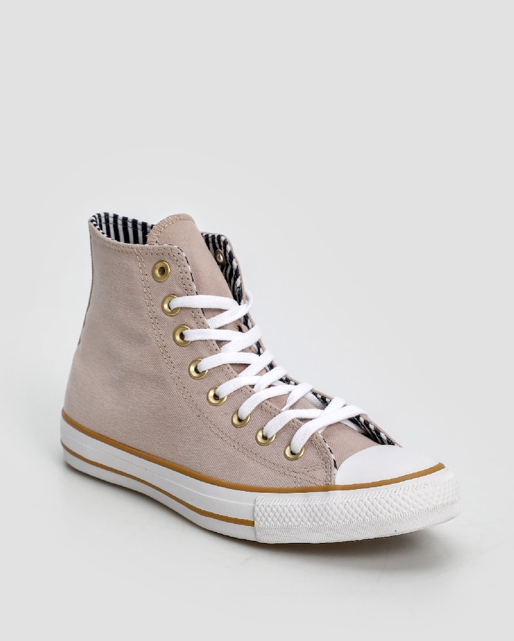Riachuelo Tênis feminino Chuck Taylor play on fashion Bege