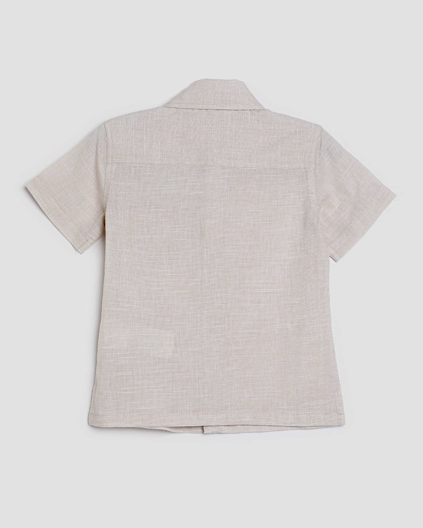 Camisa infantil bolso bordado coqueiro 1-4A - Bege Claro | Pool Kids