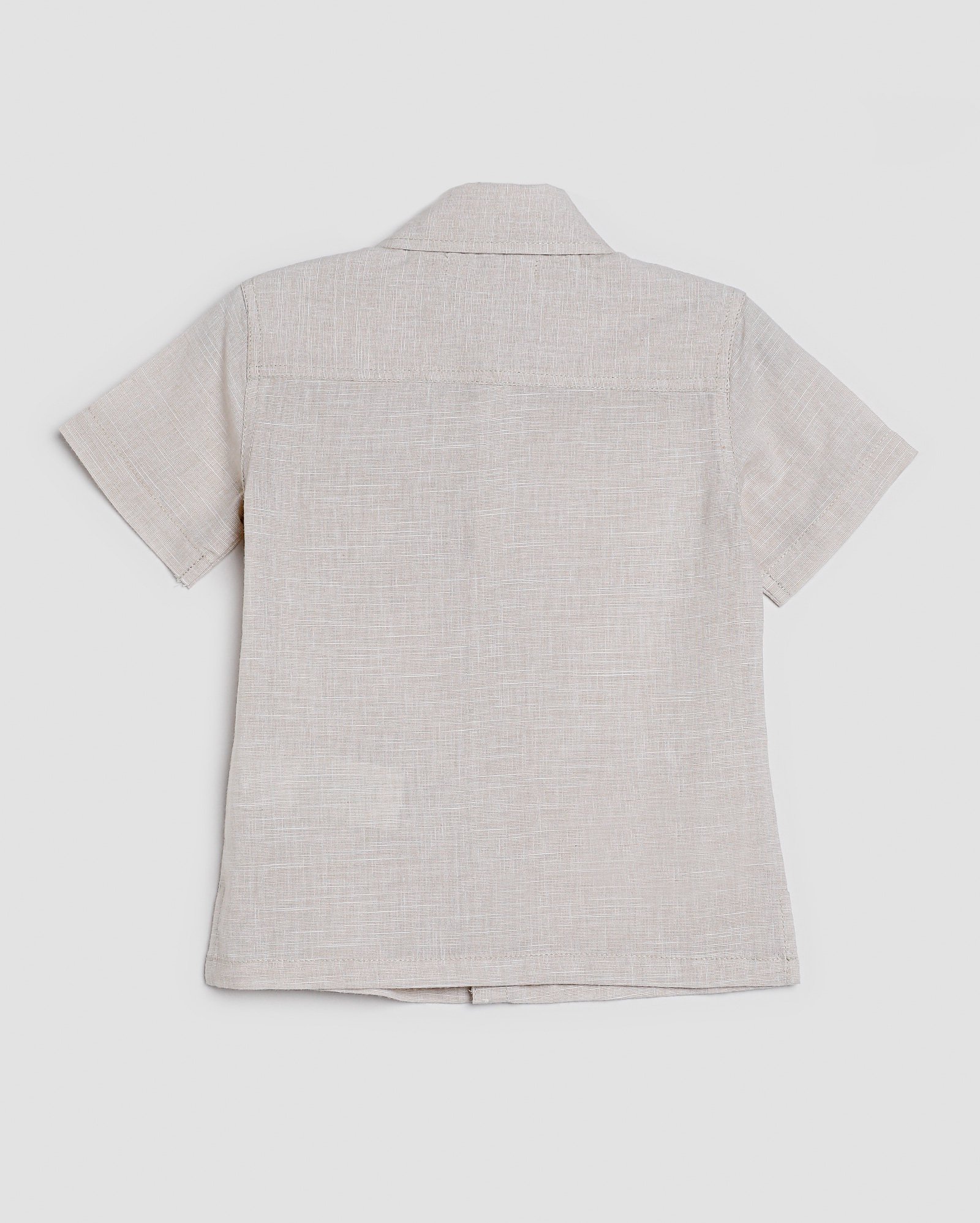 Camisa infantil bolso bordado coqueiro 4-10A - Bege Claro | Pool Kids