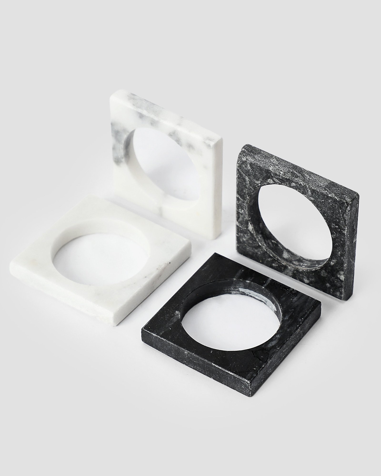 Kit argola de guardanapo mármore 4 peças Demian multicor | Casa Riachuelo
