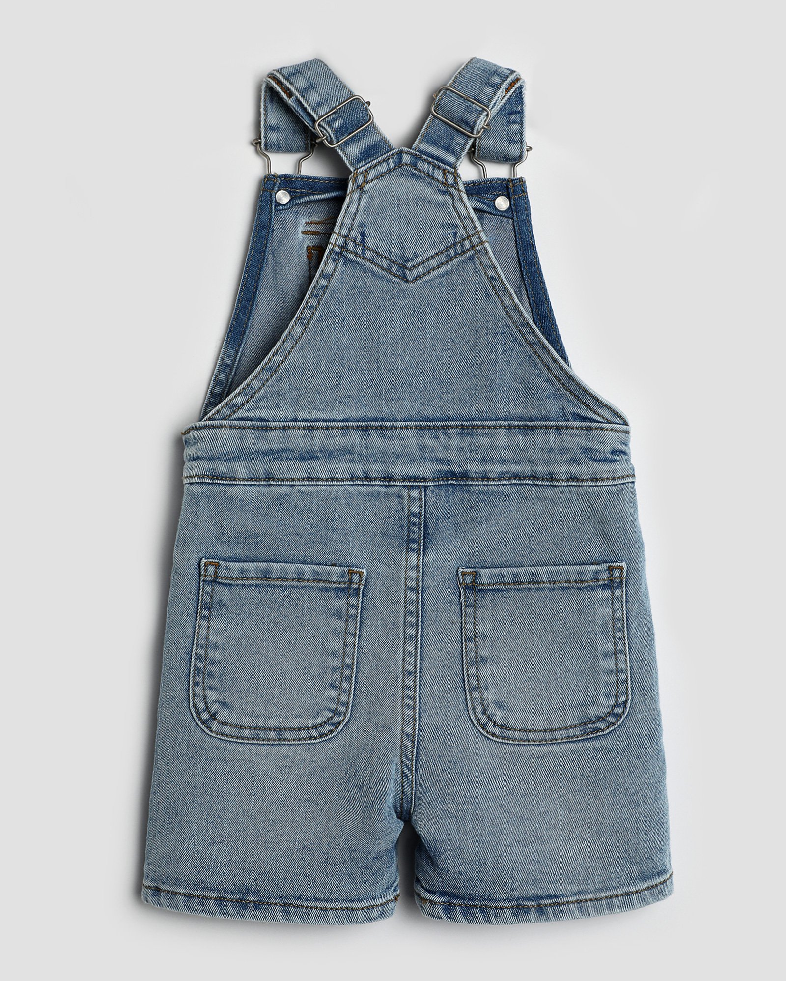 Jardineira jeans infantil sun 1-4A denim médio