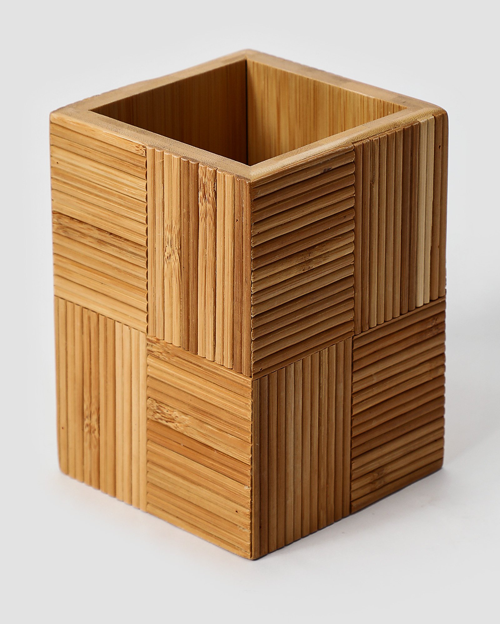 Porta utensílios de bambu Nathan 10x10cm bege | Casa Riachuelo