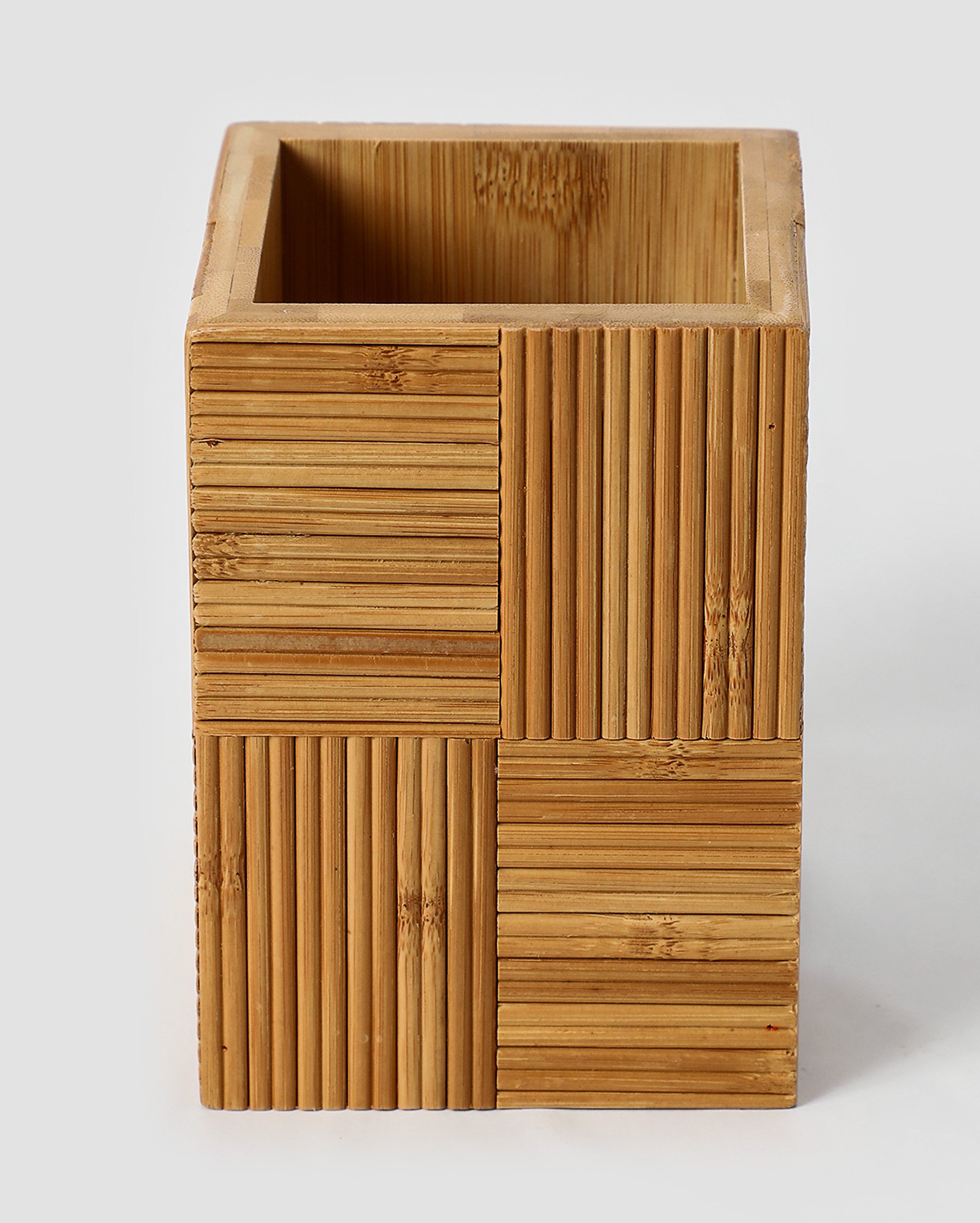 Porta utensílios de bambu Nathan 10x10cm bege | Casa Riachuelo