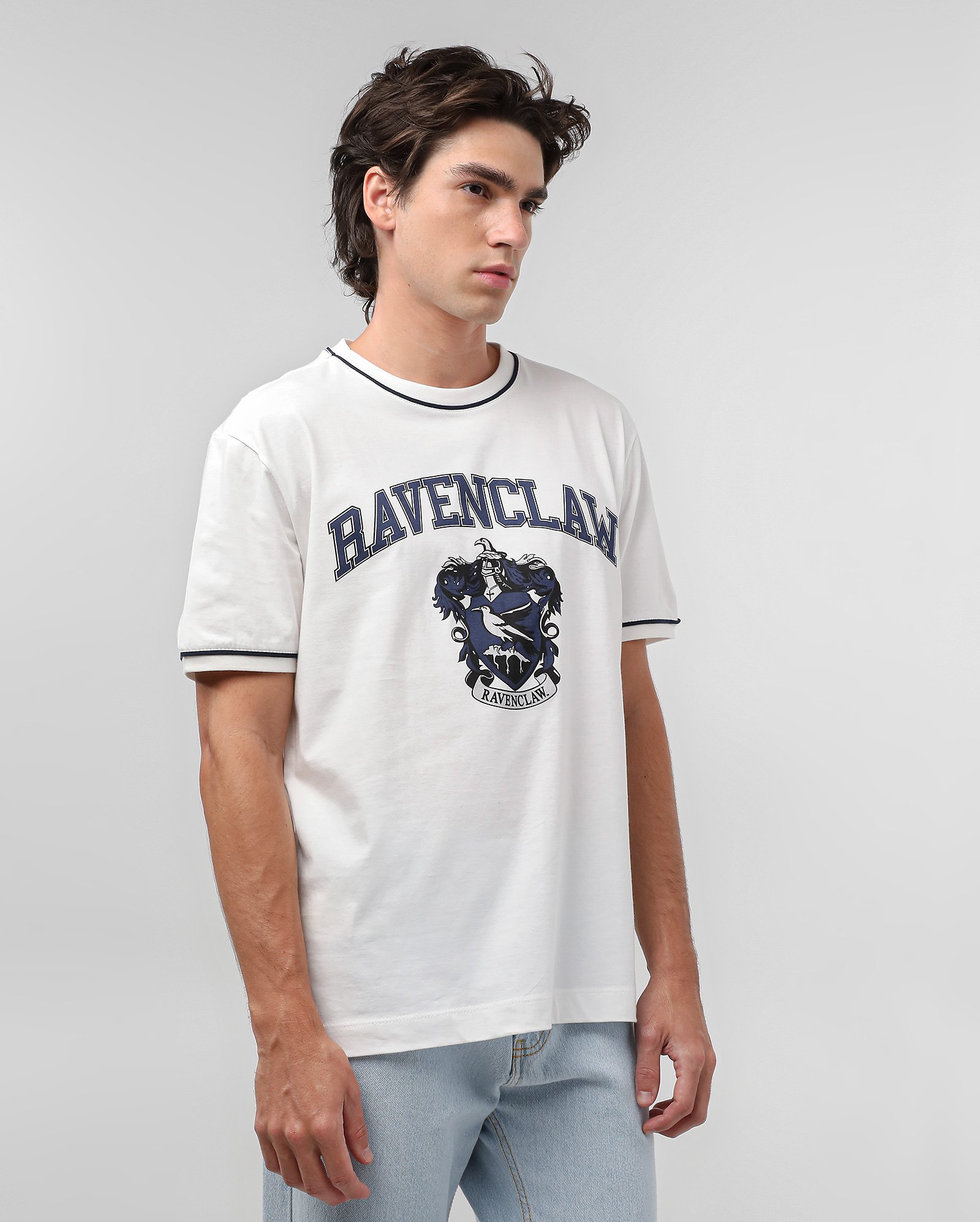 Camiseta masculina manga curta Corvinal branca | Harry Potter