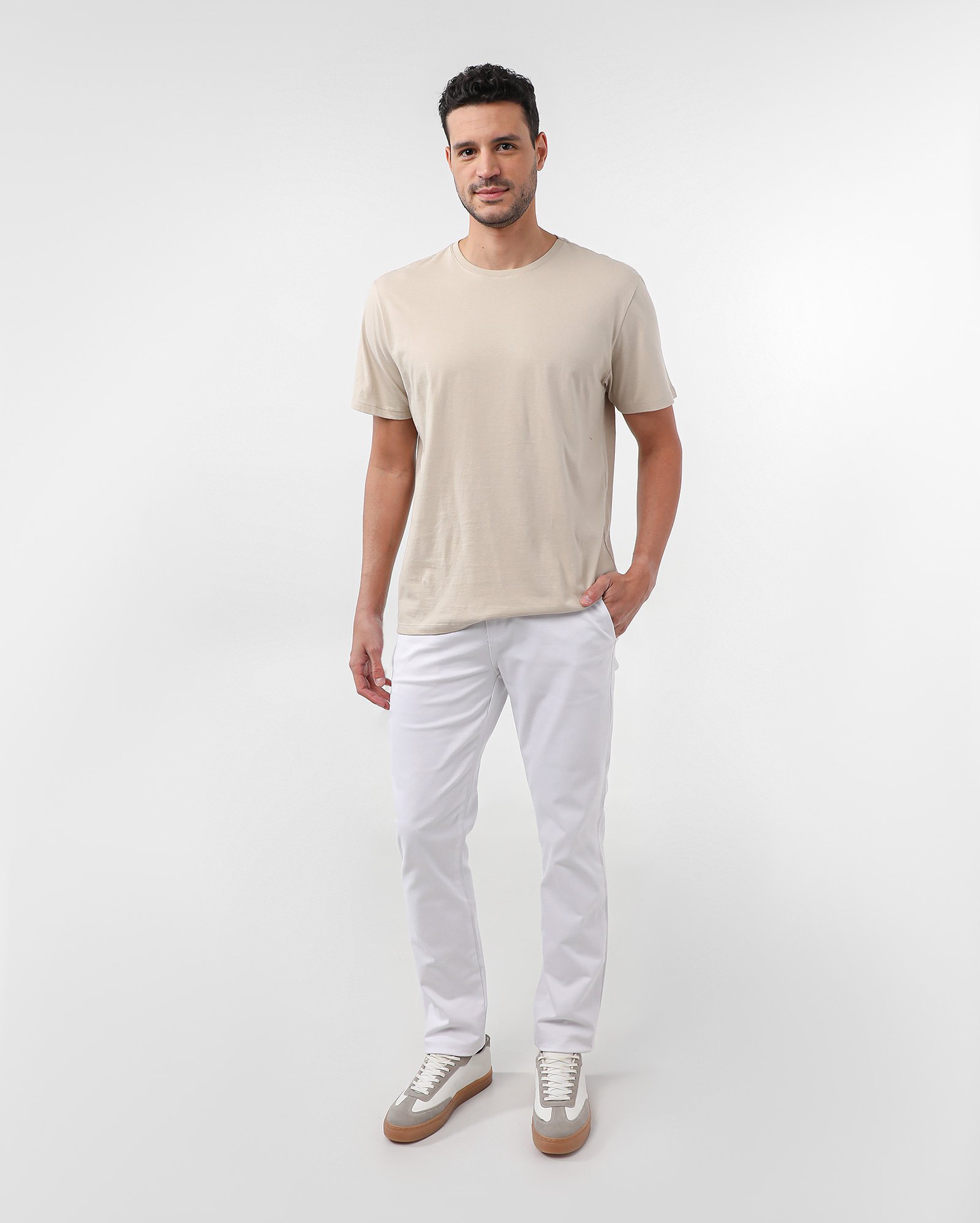 Calça sarja masculina slim chino pretq - Branco | Pool Jeans