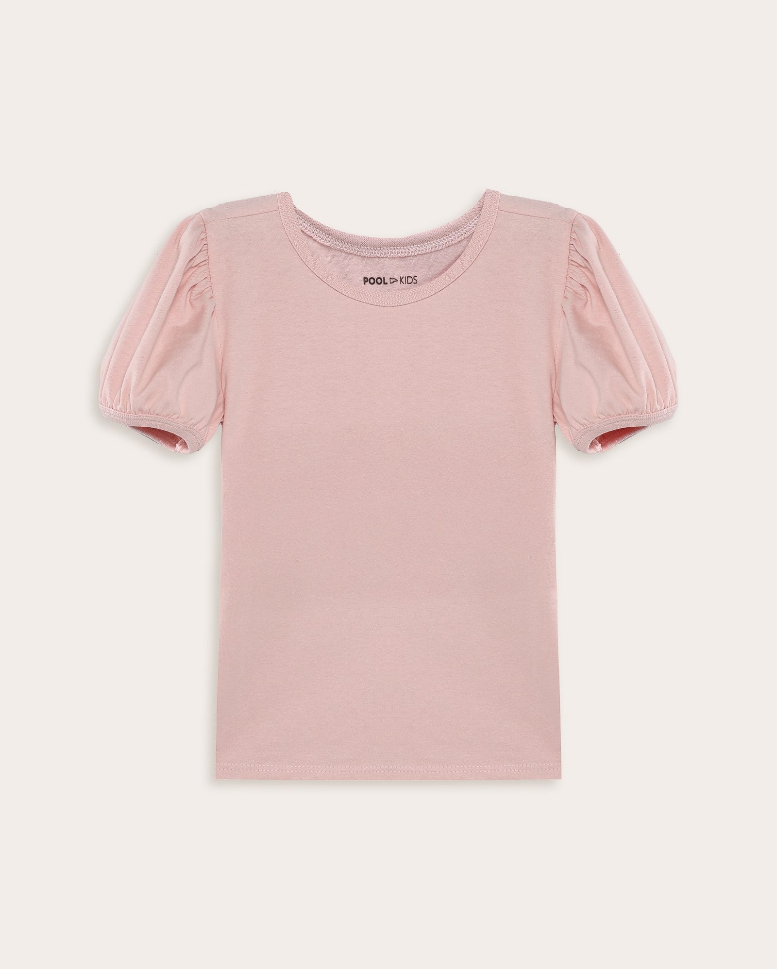 Camiseta infantil regular manga bufante 4-10A - Rosa Claro