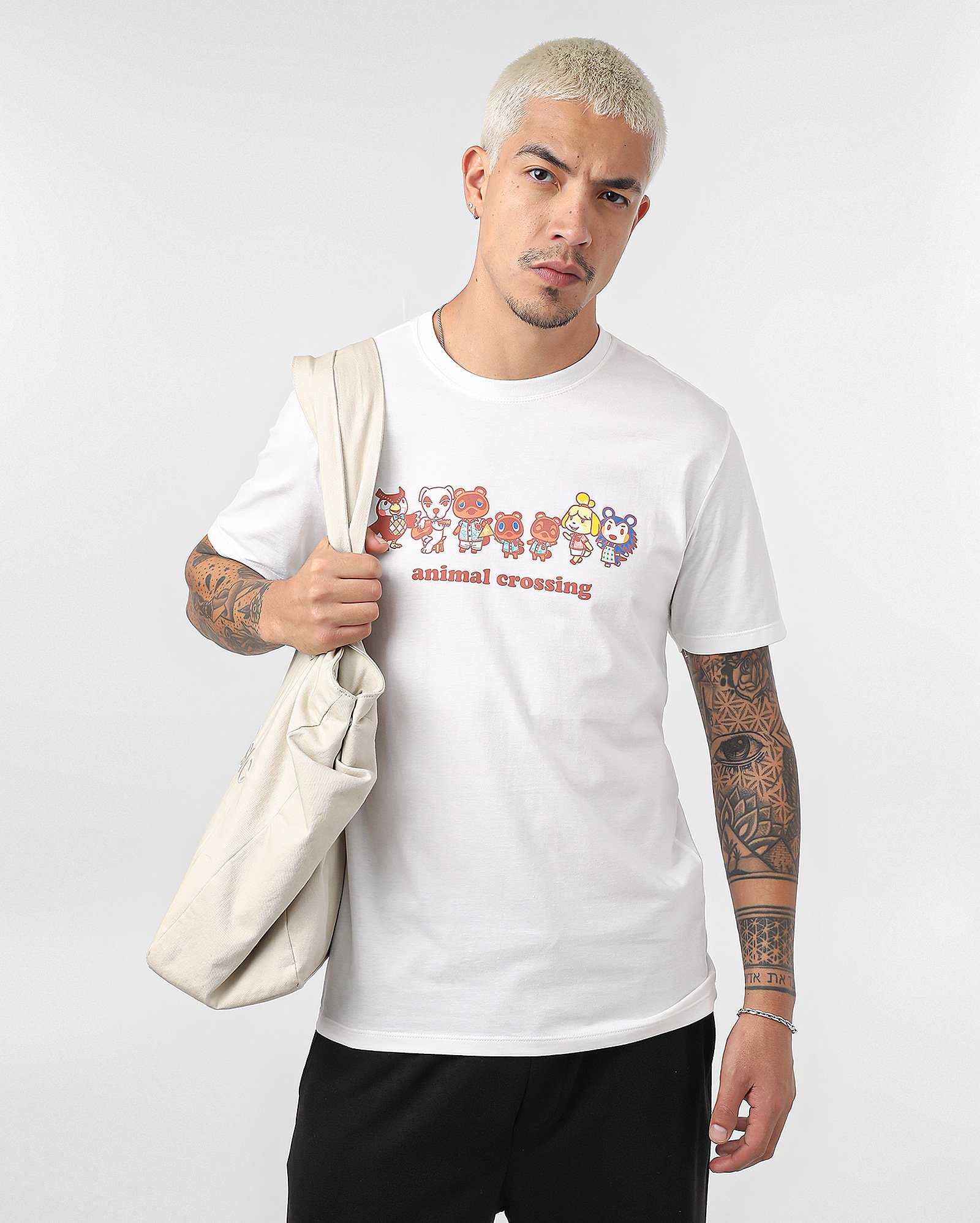 Camiseta masculina Animal Crossing branca | FANLAB