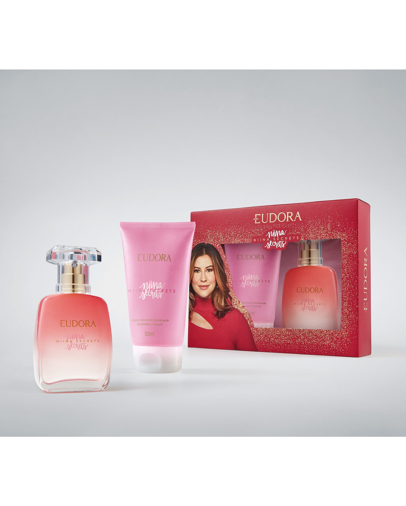 Kit desodorante colônia feminino 50ml + loção iluminadora 100ml Niina Secrets | Eudora