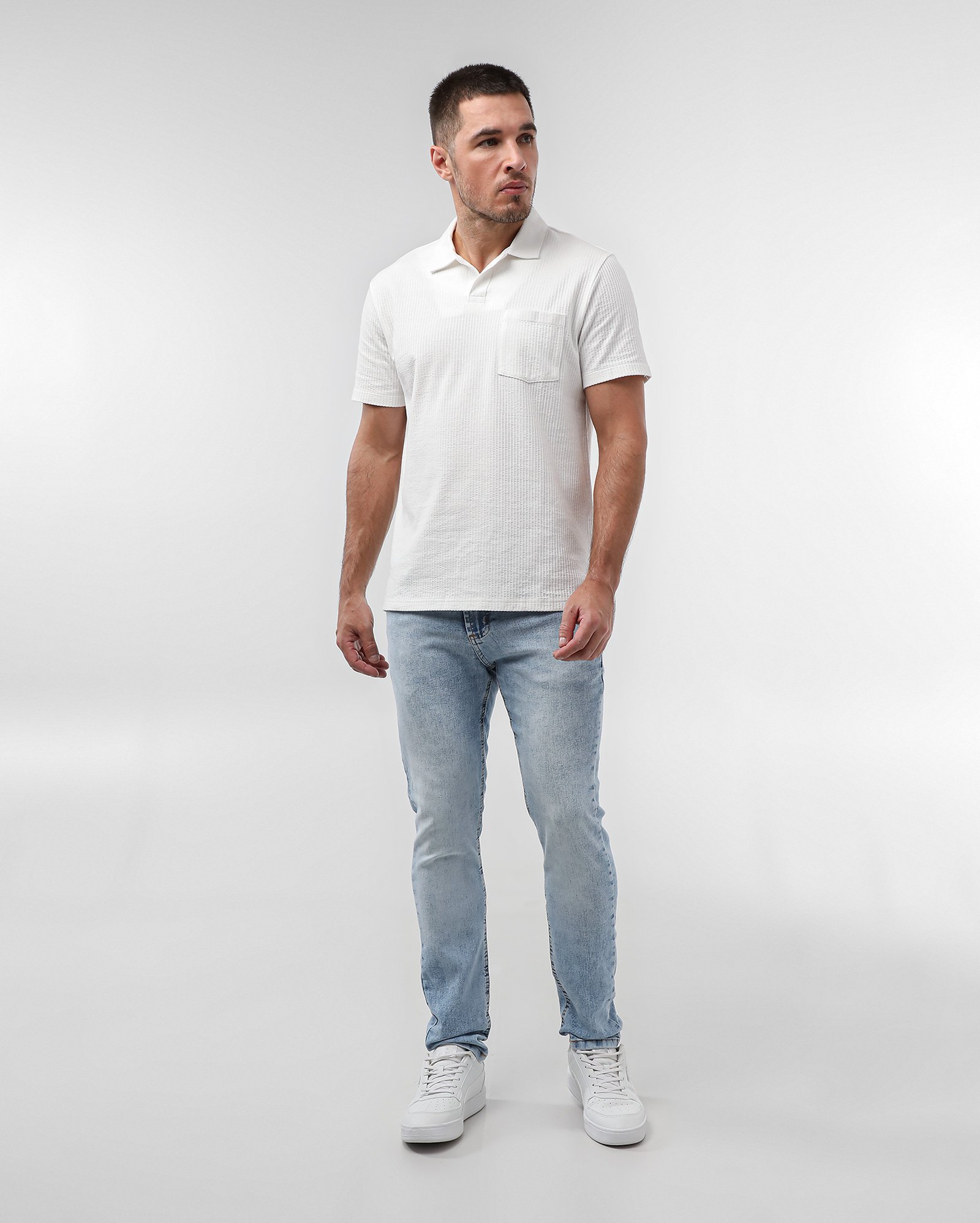 Calça jeans masculina skinny estonada - Jeans Claro | Pool Jeans