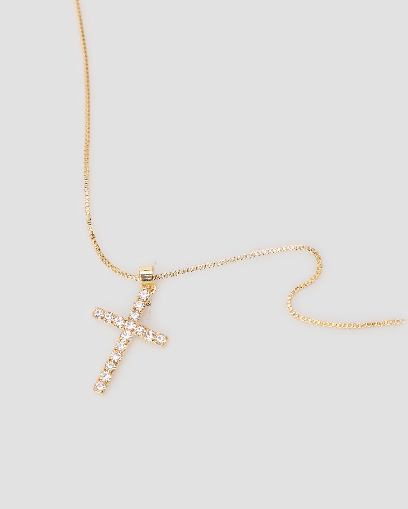 Colares Riachuelo Riachuelo | Colar feminino cruz com strass dourado