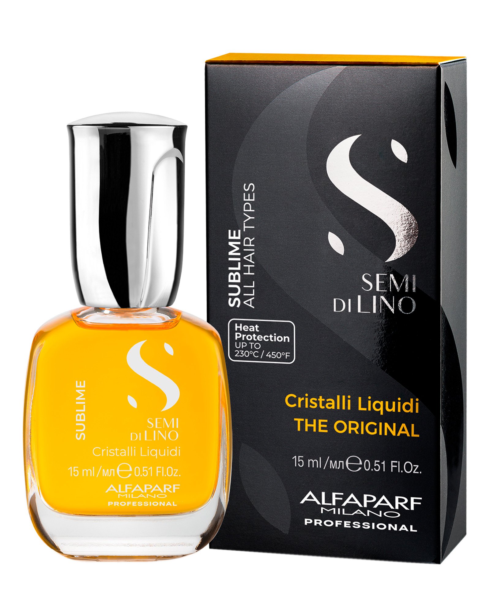 Óleo capilar com proteção térmica milano semi di lino sublime cristalli 15ml | Alfaparf
