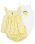 Conjunto curto bebê 3 peças floral com elástico multicor | Carter's