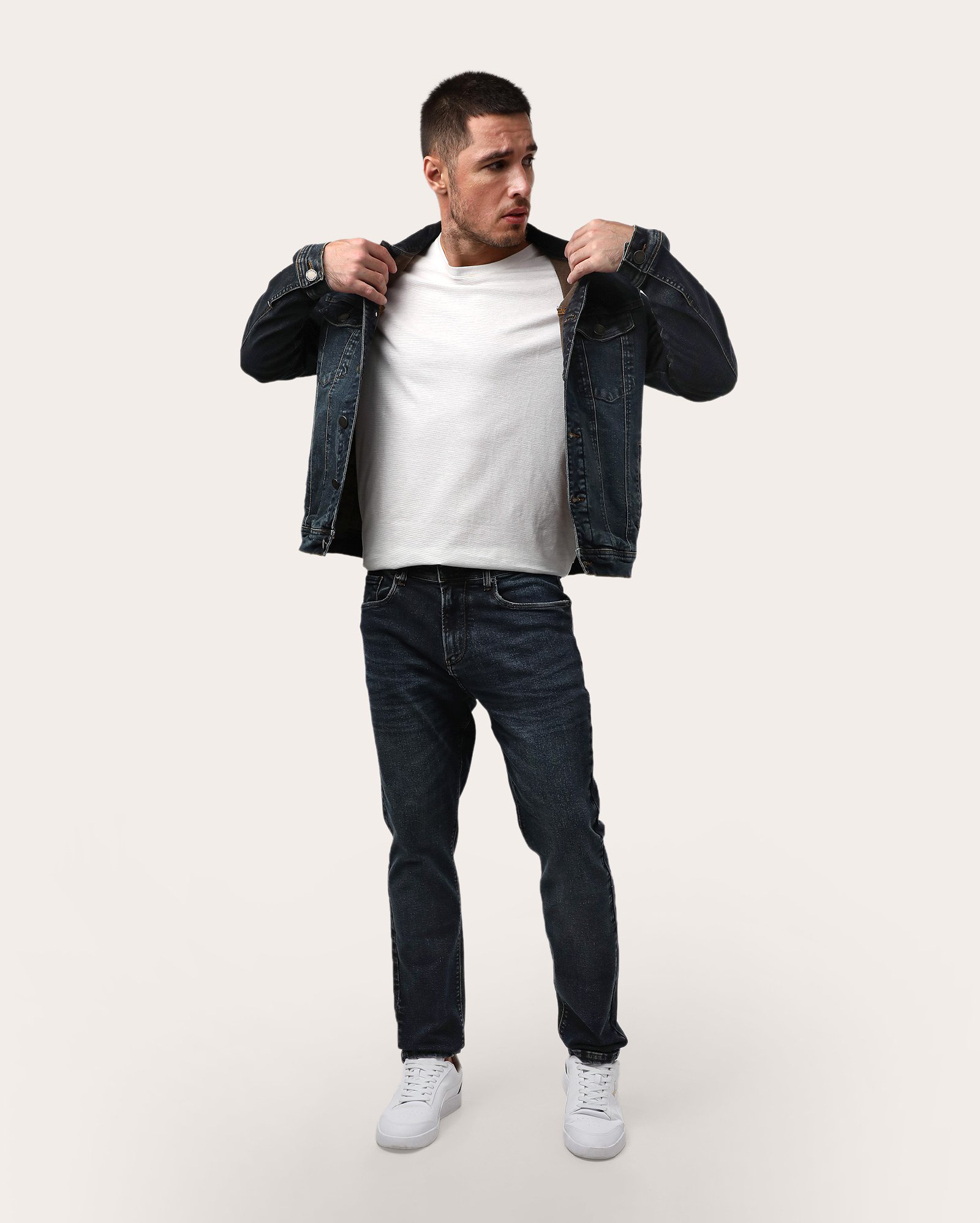 Calça jeans masculina slim estonada - Jeans Escuro | POOL 82