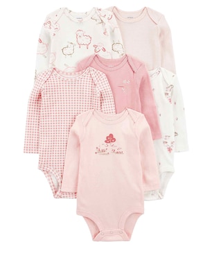 Kit body bebê 6 peças listrado e floral multicor | Carter's