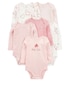 Kit body bebê 6 peças listrado e floral multicor | Carter's