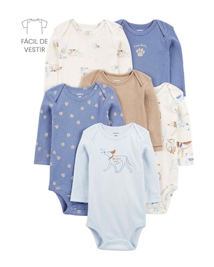 Kit body bebê 6 peças listrado e cachorro multicor | Carter's