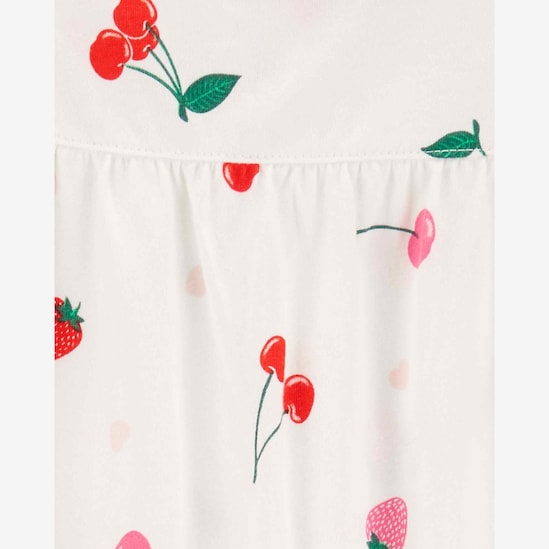 Conjunto curto bebê 3 peças com babados morango listrado multicor | Carter's