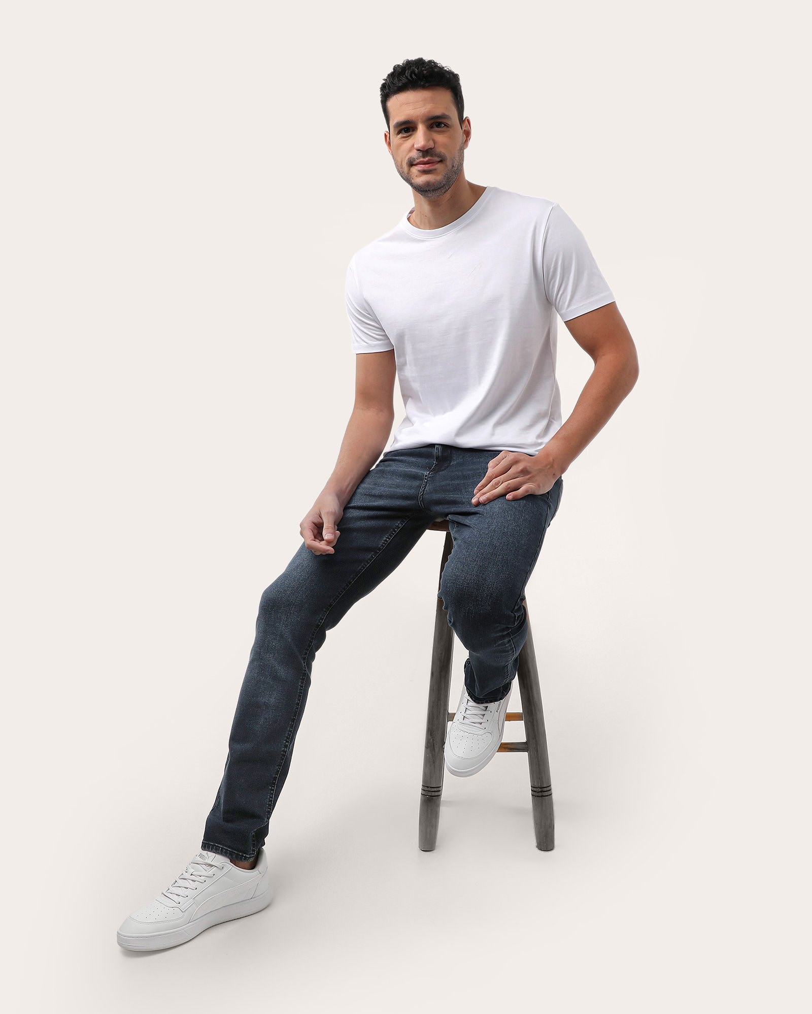 Calça jeans masculina slim cinco bolsos - Jeans Clássico Escuro | POOL 82