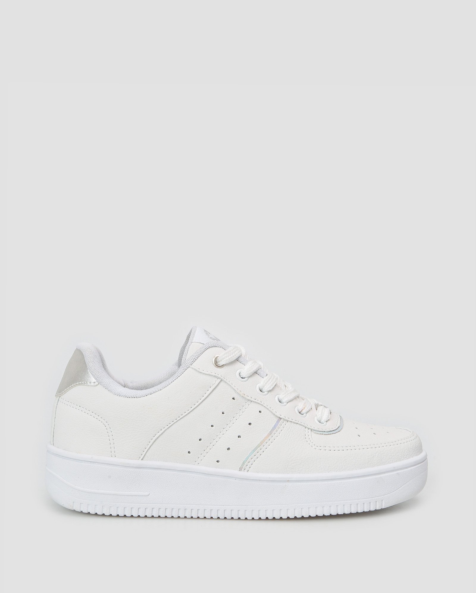 Tênis feminino casual king com ilhós branco | Ollie