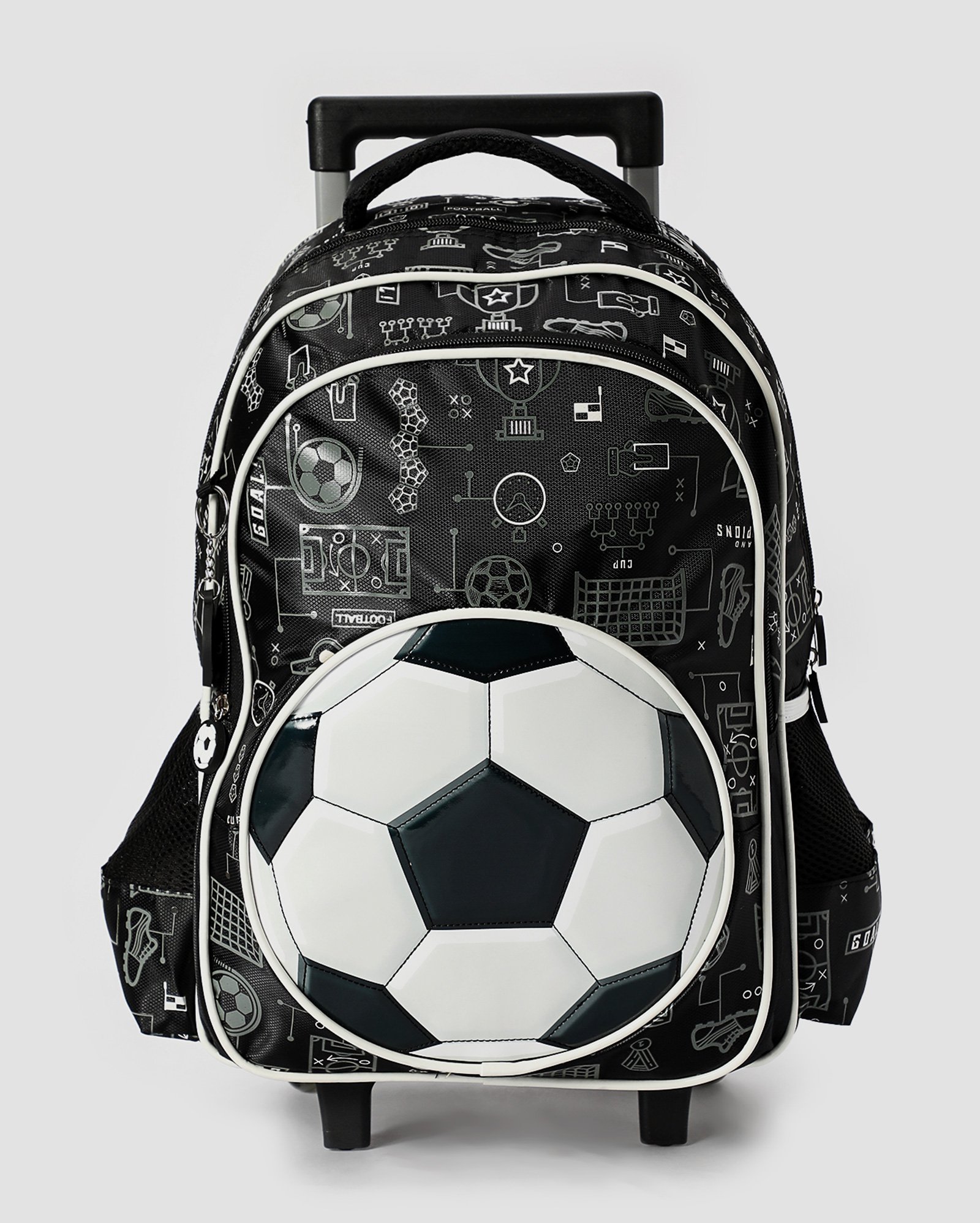 Mochila infantil com rodinhas futebol preta | Accessori by Riachuelo