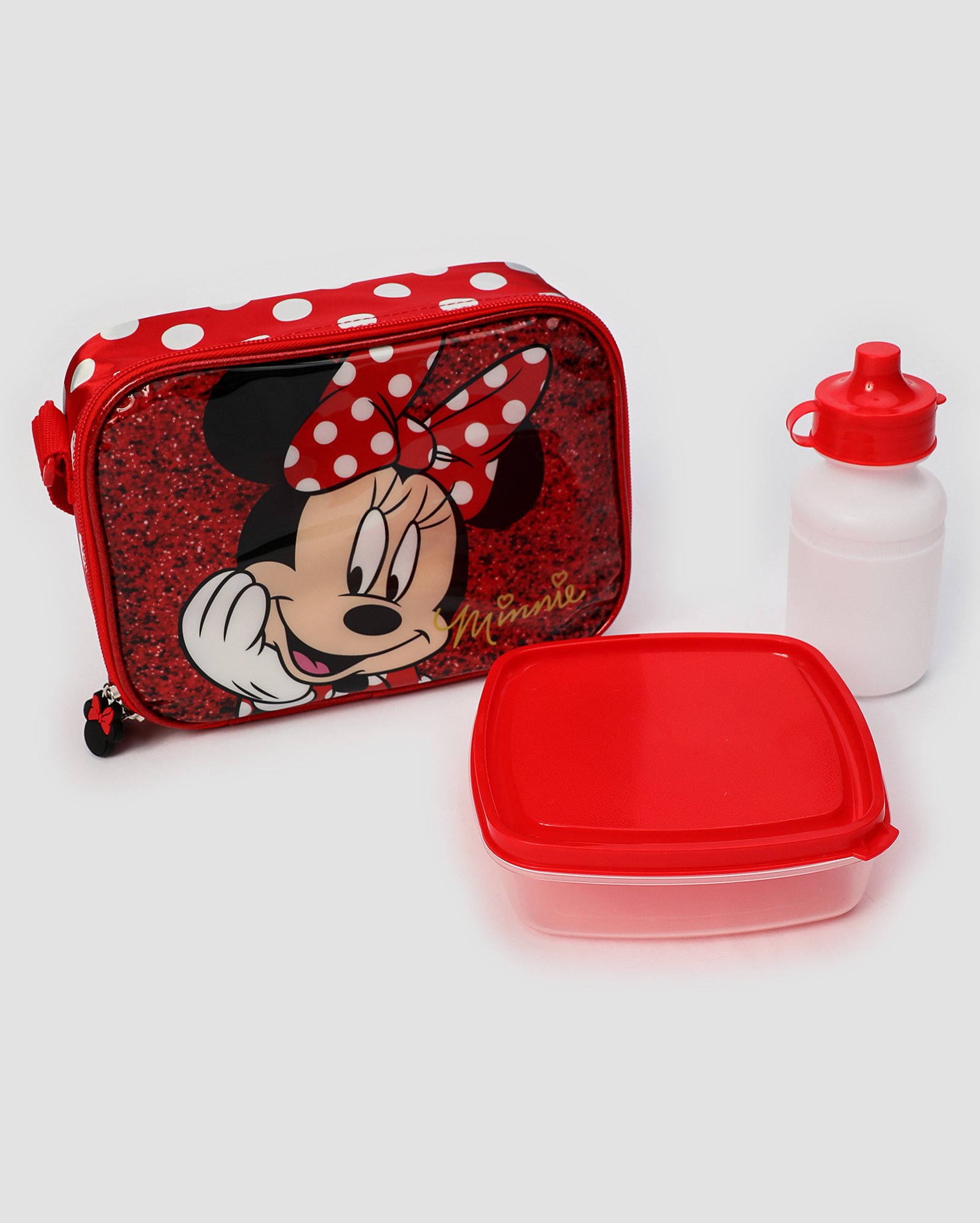 Lancheira térmica infantil Minnie + pote e garrafa vermelha | Disney