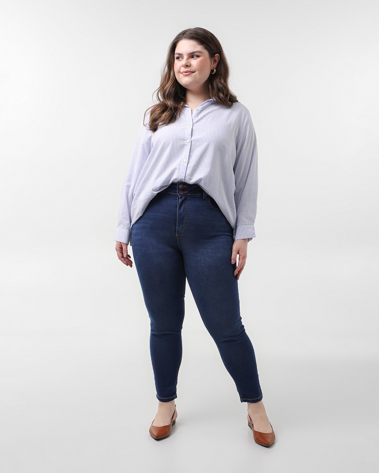 Calça jeans plus size feminina skinny - Jeans Escuro | AK Plus