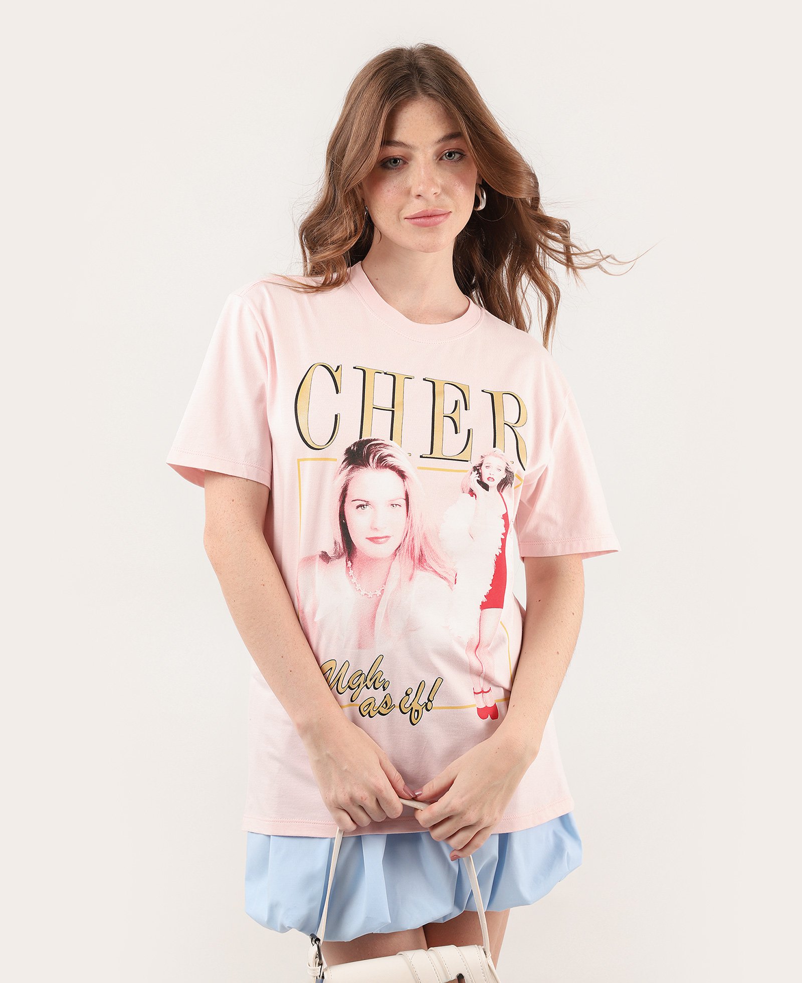 Camiseta feminina Cher Clueless rosa | FANLAB